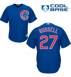 Youth Majestic Chicago Cubs #27 Addison Russell Authentic Royal Blue Alternate Cool Base MLB Jersey