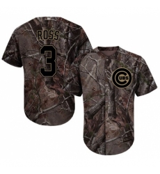 Men's Majestic Chicago Cubs #3 David Ross Authentic Camo Realtree Collection Flex Base MLB Jersey