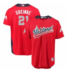 Men's Majestic Arizona Diamondbacks #21 Zack Greinke Game Red National League 2018 MLB All-Star MLB Jersey