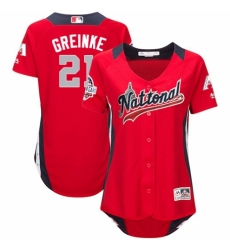 Women's Majestic Arizona Diamondbacks #21 Zack Greinke Game Red National League 2018 MLB All-Star MLB Jersey