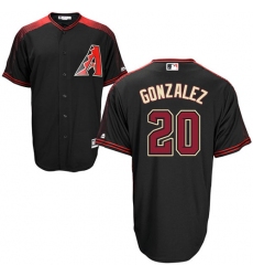 Men's Majestic Arizona Diamondbacks #20 Luis Gonzalez Replica Black/Brick Alternate Cool Base MLB Jersey