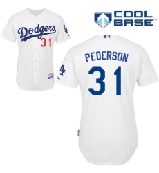 Youth Majestic Los Angeles Dodgers #31 Joc Pederson Replica White Home Cool Base MLB Jersey