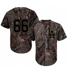 Youth Majestic Los Angeles Dodgers #66 Yasiel Puig Authentic Camo Realtree Collection Flex Base MLB Jersey
