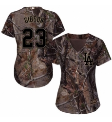 Women's Majestic Los Angeles Dodgers #23 Kirk Gibson Authentic Camo Realtree Collection Flex Base MLB Jersey