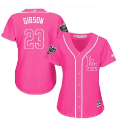 Women's Majestic Los Angeles Dodgers #23 Kirk Gibson Authentic Pink Fashion Cool Base 2018 World Series MLB Jersey