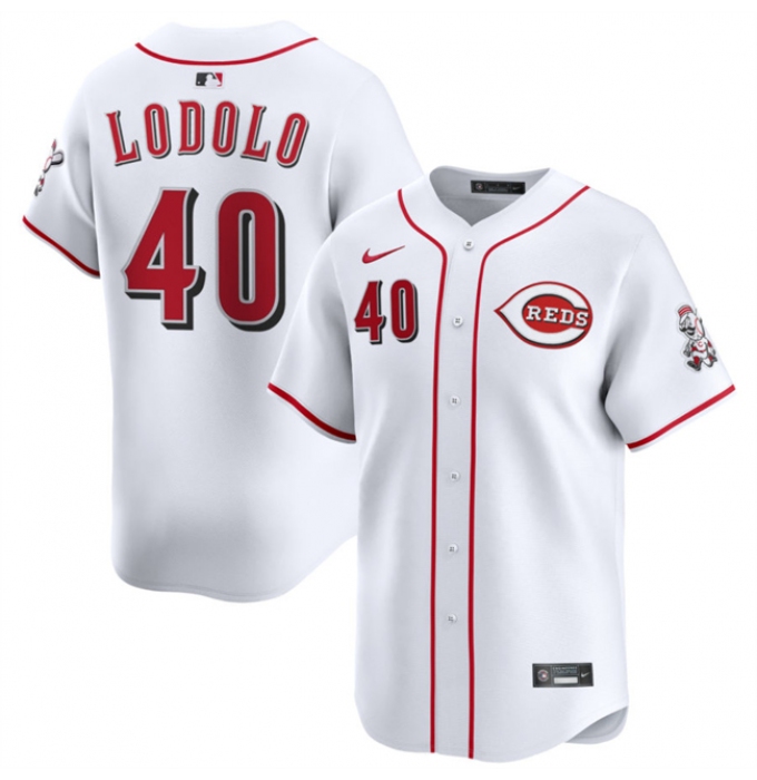 Men's Cincinnati Reds #40 Nick Lodolo White Home Limited Stitched Baseball Jersey