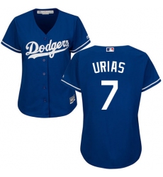 Women's Majestic Los Angeles Dodgers #7 Julio Urias Authentic Royal Blue Alternate Cool Base MLB Jersey