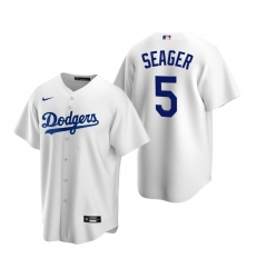 Men's Nike Los Angeles Dodgers #5 Corey Seager White Home Stitched Baseball Jersey