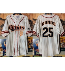 Men's San Francisco Giants #25 Barry Bonds White Limited Stitched Baseball Jersey
