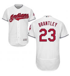 Men's Majestic Cleveland Indians #23 Michael Brantley White Home Flex Base Authentic Collection MLB Jersey