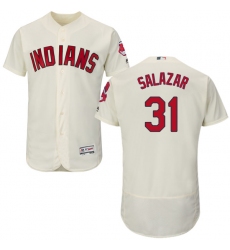Men's Majestic Cleveland Indians #31 Danny Salazar Cream Alternate Flex Base Authentic Collection MLB Jersey