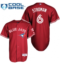 Women's Majestic Toronto Blue Jays #6 Marcus Stroman Authentic Red Canada Day MLB Jersey