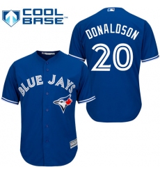 Women's Majestic Toronto Blue Jays #20 Josh Donaldson Replica Blue MLB Jersey