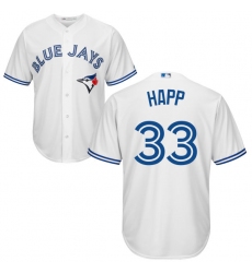 Men's Majestic Toronto Blue Jays #33 J.A. Happ Replica White Home MLB Jersey