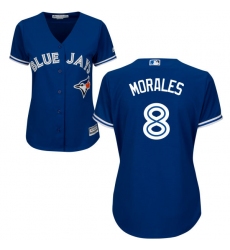 Women's Majestic Toronto Blue Jays #8 Kendrys Morales Authentic Blue Alternate MLB Jersey
