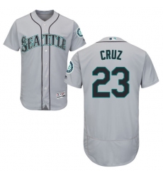 Men's Majestic Seattle Mariners #23 Nelson Cruz Grey Road Flex Base Authentic Collection MLB Jersey