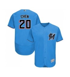 Men's Miami Marlins #20 Wei-Yin Chen Blue Alternate Flex Base Authentic Collection Baseball Jersey