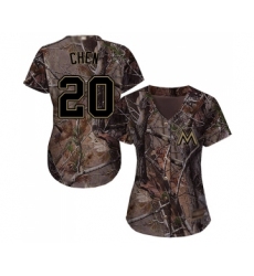 Women's Miami Marlins #20 Wei-Yin Chen Authentic Camo Realtree Collection Flex Base Baseball Jersey
