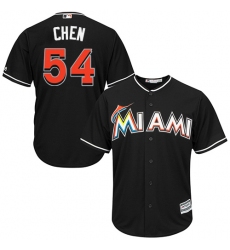 Youth Majestic Miami Marlins #54 Wei-Yin Chen Replica Black Alternate 2 Cool Base MLB Jersey
