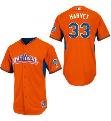 Women's Majestic New York Mets #33 Matt Harvey Authentic Orange National League 2013 All-Star BP MLB Jersey