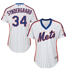 Women's Majestic New York Mets #34 Noah Syndergaard Authentic White Alternate Cool Base MLB Jersey