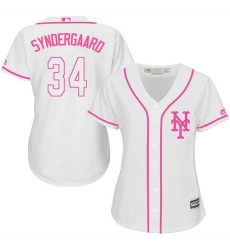 Women's Majestic New York Mets #34 Noah Syndergaard Authentic White Fashion Cool Base MLB Jersey