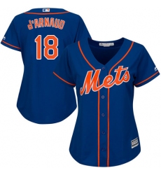 Women's Majestic New York Mets #18 Travis d'Arnaud Replica Royal Blue Alternate Home Cool Base MLB Jersey