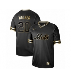 Men's New York Mets #20 Neil Walker Authentic Black Gold Fashion Baseball Jersey