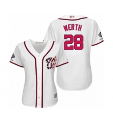 Women's Washington Nationals #28 Jayson Werth Authentic White Home Cool Base 2019 World Series Champions Baseball Jersey