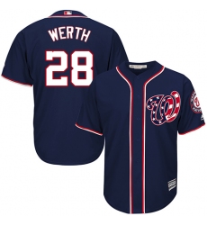 Youth Majestic Washington Nationals #28 Jayson Werth Replica Navy Blue Alternate 2 Cool Base MLB Jersey
