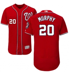 Men's Majestic Washington Nationals #20 Daniel Murphy Red Alternate Flex Base Authentic Collection MLB Jersey