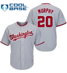 Youth Majestic Washington Nationals #20 Daniel Murphy Authentic Grey Road Cool Base MLB Jersey