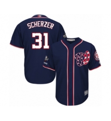 Youth Washington Nationals #31 Max Scherzer Authentic Navy Blue Alternate 2 Cool Base 2019 World Series Champions Baseball Jersey