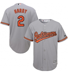 Youth Majestic Baltimore Orioles #2 J.J. Hardy Authentic Grey Road Cool Base MLB Jersey