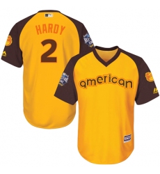 Youth Majestic Baltimore Orioles #2 J.J. Hardy Authentic Yellow 2016 All-Star American League BP Cool Base MLB Jersey