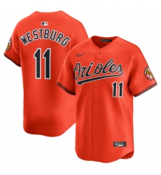 Men's Baltimore Orioles #11 Jordan Westburg Orange 2025 2nd Alternate Limited Cool Base Stitched Baseball Jersey