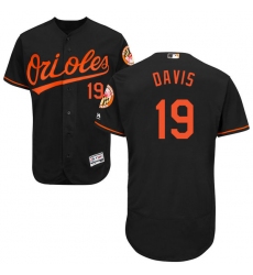 Men's Majestic Baltimore Orioles #19 Chris Davis Black Alternate Flex Base Authentic Collection MLB Jersey