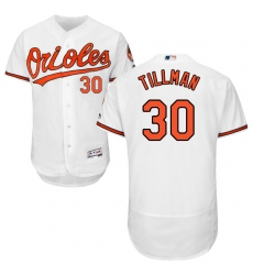 Men's Majestic Baltimore Orioles #30 Chris Tillman White Home Flex Base Authentic Collection MLB Jersey