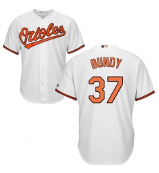 Youth Majestic Baltimore Orioles #37 Dylan Bundy Authentic White Home Cool Base MLB Jersey