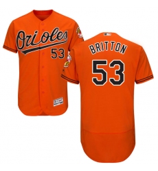 Men's Majestic Baltimore Orioles #53 Zach Britton Orange Alternate Flex Base Authentic Collection MLB Jersey