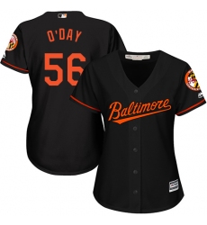 Women's Majestic Baltimore Orioles #56 Darren O'Day Authentic Black Alternate Cool Base MLB Jersey