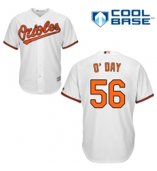 Youth Majestic Baltimore Orioles #56 Darren O'Day Replica White Home Cool Base MLB Jersey