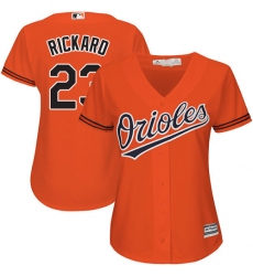 Women's Majestic Baltimore Orioles #23 Joey Rickard Replica Orange Alternate Cool Base MLB Jersey