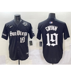 Men's San Diego Padres #19 Tony Gwynn Black Gothic Edition Vapor Limited Stitched Baseball Jersey
