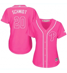 Women's Majestic Philadelphia Phillies #20 Mike Schmidt Replica Pink Fashion Cool Base MLB Jersey