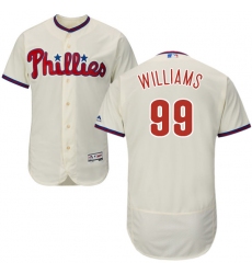 Men's Majestic Philadelphia Phillies #99 Mitch Williams Cream Alternate Flex Base Authentic Collection MLB Jersey