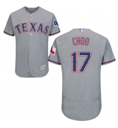 Men's Majestic Texas Rangers #17 Shin-Soo Choo Grey Road Flex Base Authentic Collection MLB Jersey
