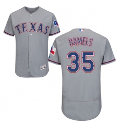Men's Majestic Texas Rangers #35 Cole Hamels Grey Road Flex Base Authentic Collection MLB Jersey