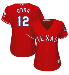 Women's Majestic Texas Rangers #12 Rougned Odor Replica Red Alternate Cool Base MLB Jersey