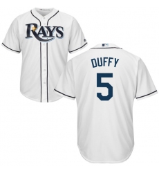 Men's Majestic Tampa Bay Rays #5 Matt Duffy Replica White Home Cool Base MLB Jersey